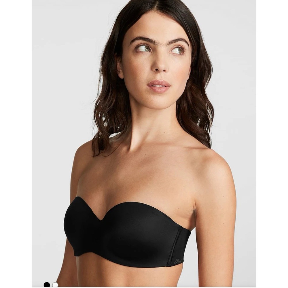 PINK Victoria's Secret Smooth Wear Everywhere Push Up Strapless Bra Black 36DD